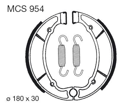 Būgninių stabdžių trinkelės LUCAS MCS 954